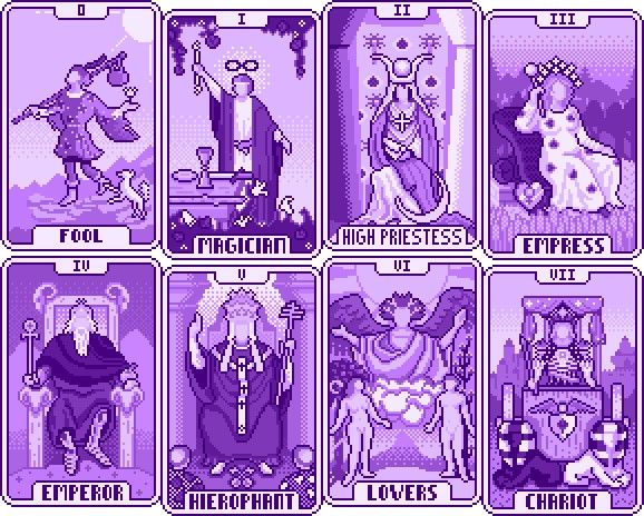 免费的像素单色经典西班牙大阿卡纳塔罗牌素材