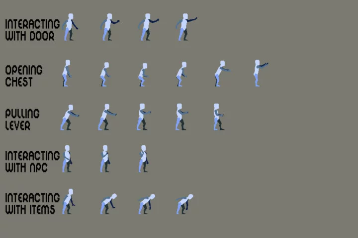 免费的单像素原型角色模板动画素材