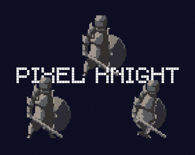 64*64的像素中世纪黑暗骑士角色动画素材