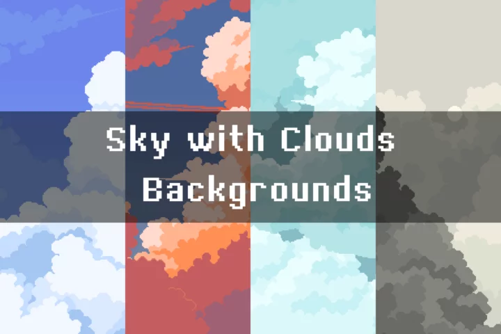 4个视差效果的适用于游戏的天空与云彩背景图片素材