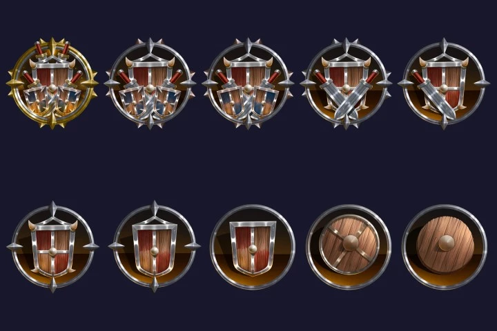 30个高清2D RPG游戏英雄成就图标素材