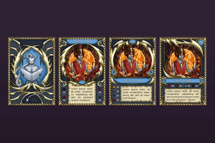 2D的恶魔集换式TCG卡牌游戏素材