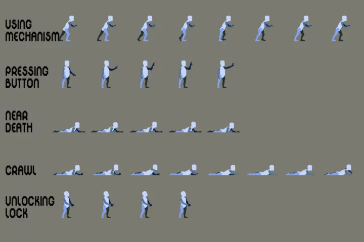 免费的单像素原型角色模板动画素材