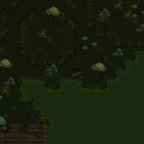 简单的8*8像素魔法沼泽森林资产素材