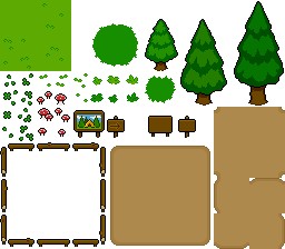 32*32自上而下的像素露营家具套装素材