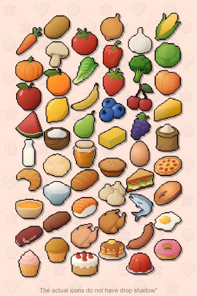 54个免费32*32的Marja像素食物图标素材
