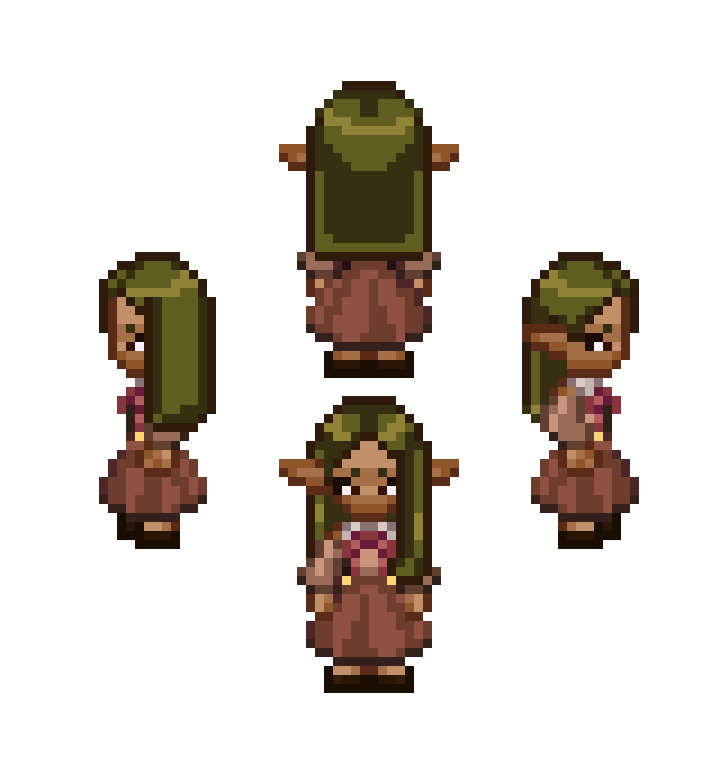 10个免费的四向行走奇幻像素NPC角色动画素材