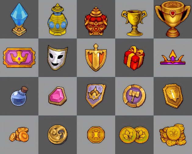 20个AI辅助生成的像素游戏物品道具图标素材