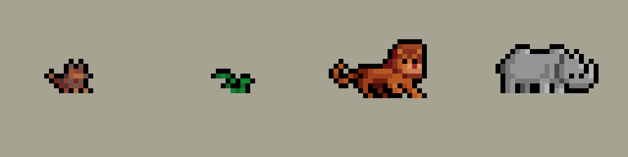 28种全动画迷你奇幻像素野生动物素材