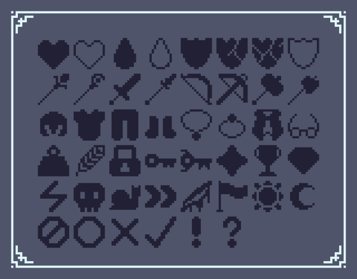 46个16*16的免费基本像素轮廓图标素材