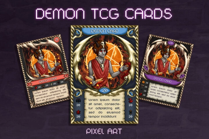 2D的恶魔集换式TCG卡牌游戏素材