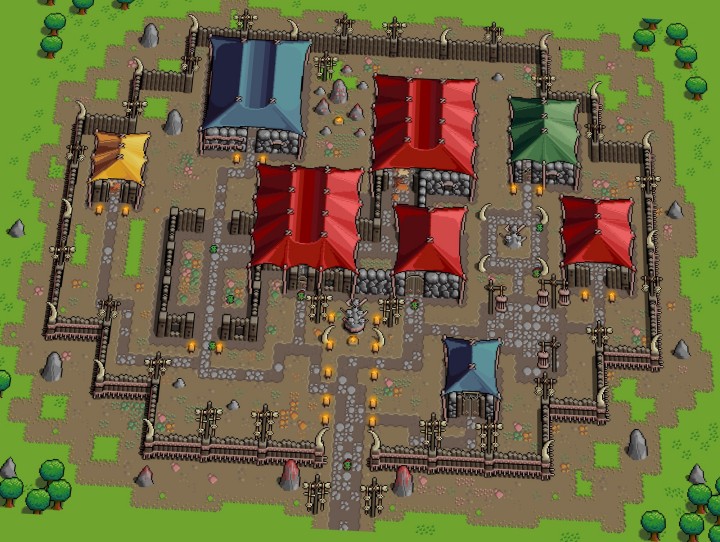 充满活力的8*8迷你奇幻像素兽人王国资产素材