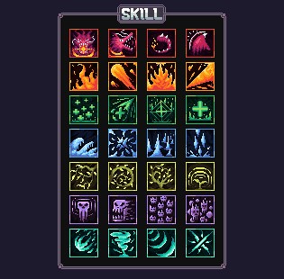 28个免费32*32的像素游戏技能图标素材