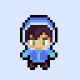 简单的四向像素冰冻苔原探险家角色动画素材