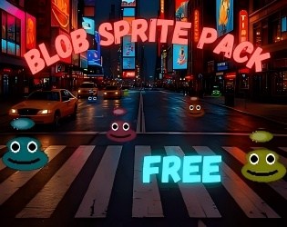 免费的简单64*64像素弹跳斑点怪物动画素材