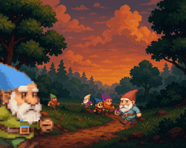 免费的简单复古64*64像素弹跳侏儒动画素材