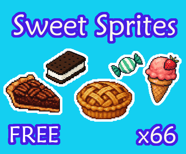 48款不同风格的像素食物糖果素材