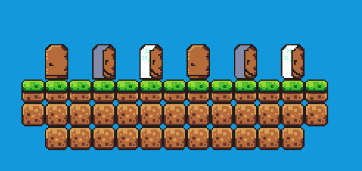 简单的16*32像素艺术门动画素材