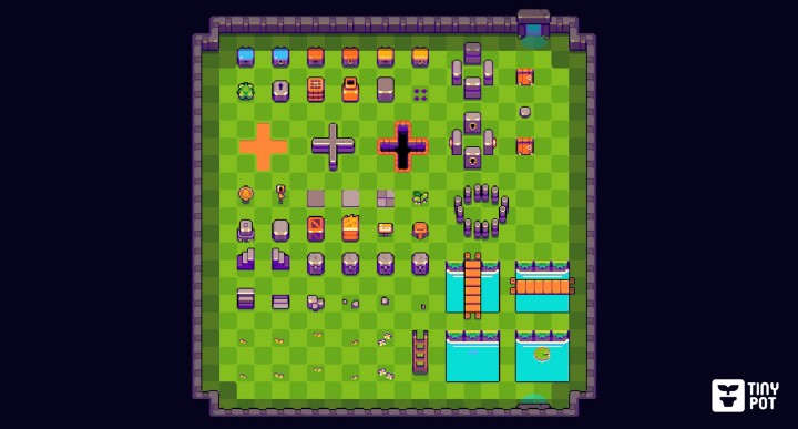 自上而下的16*16像素爬行者地牢资产素材