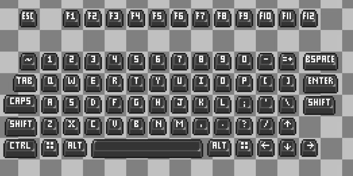 迷人的像素艺术键盘UI按钮素材