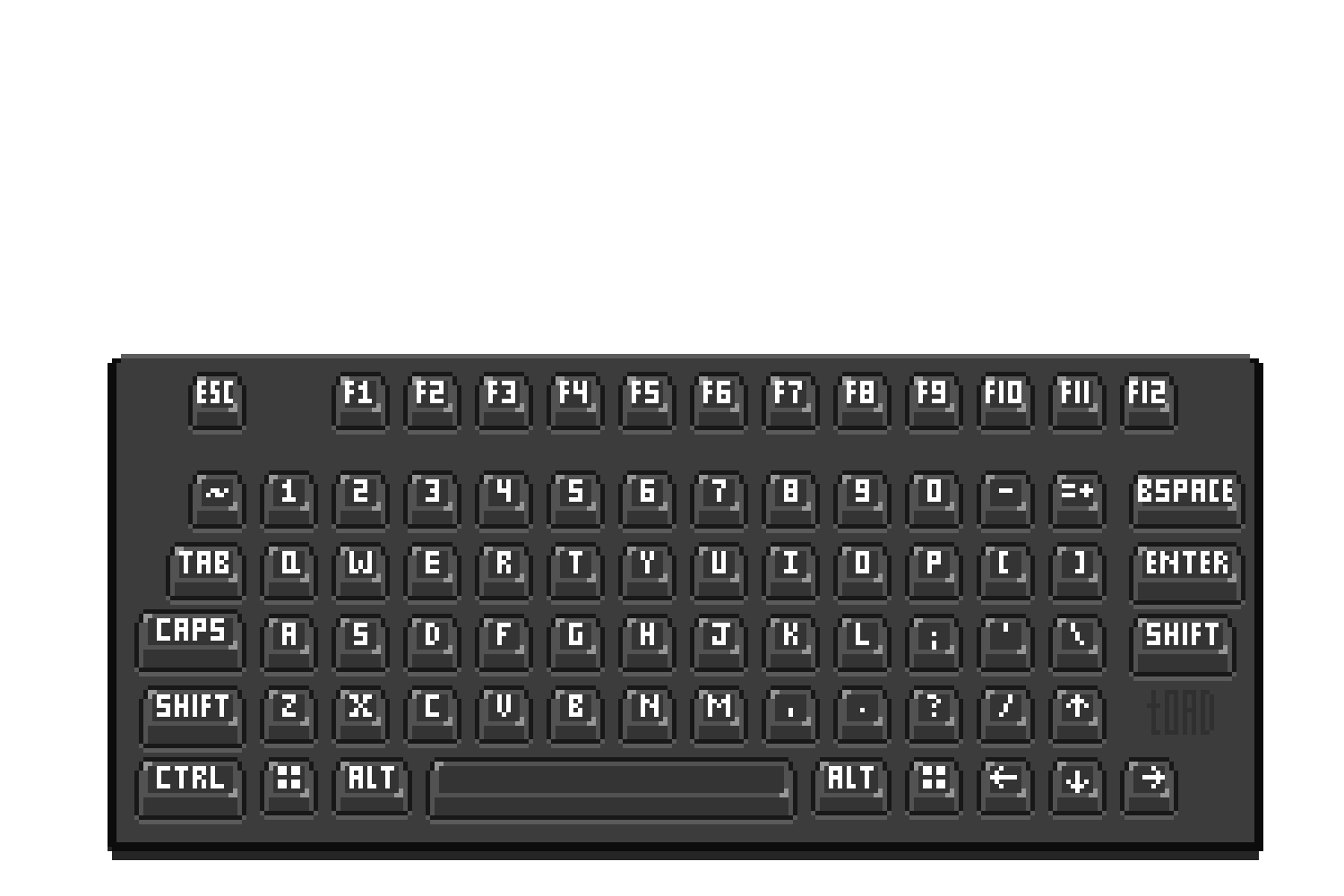 迷人的像素艺术键盘UI按钮素材