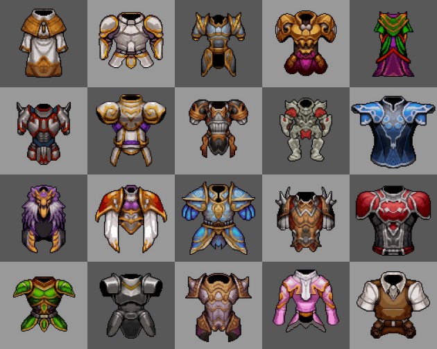 20个AI辅助生成的像素胸部护甲图标素材8