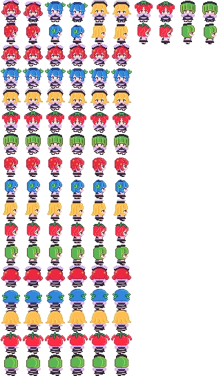 免费的32*32自上而下可爱的像素水果女仆NPC动画素材