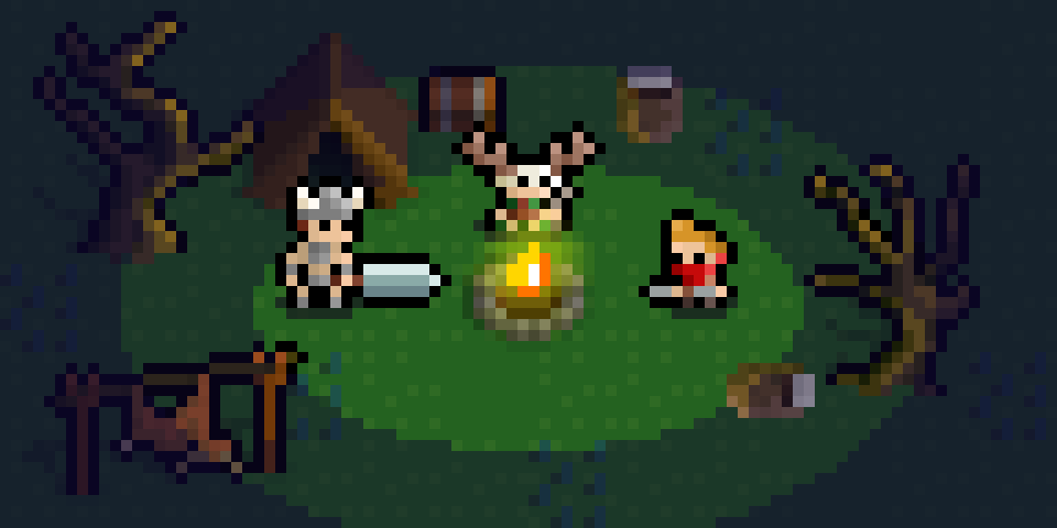 3个典型的迷你奇幻像素游戏英雄全动画素材