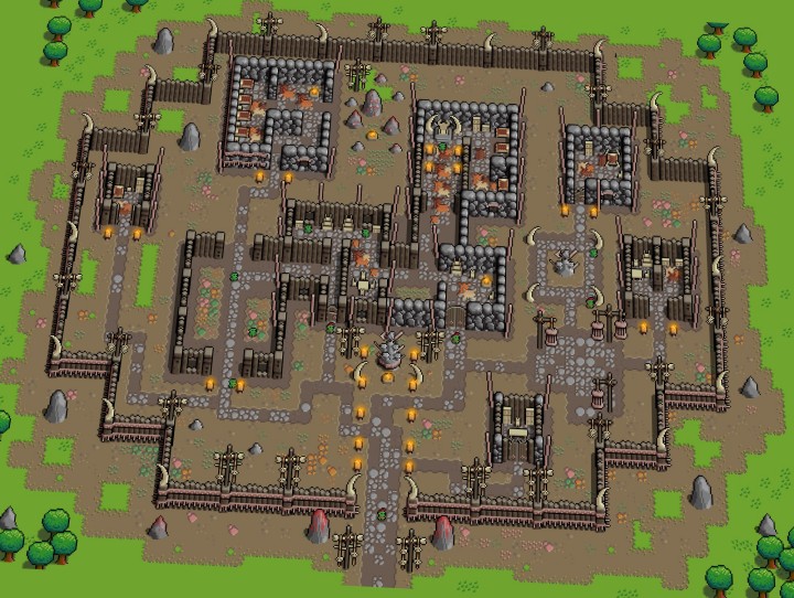 充满活力的8*8迷你奇幻像素兽人王国资产素材