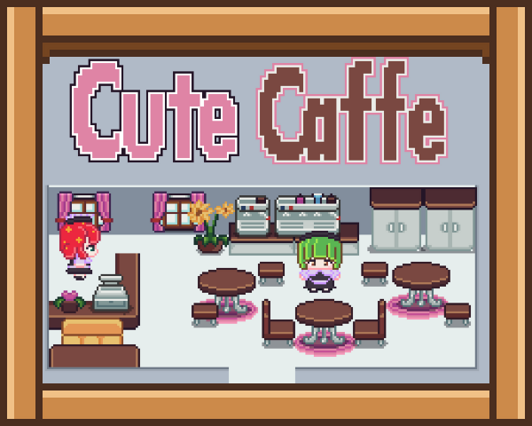 免费32*32可爱的像素咖啡厅家具素材