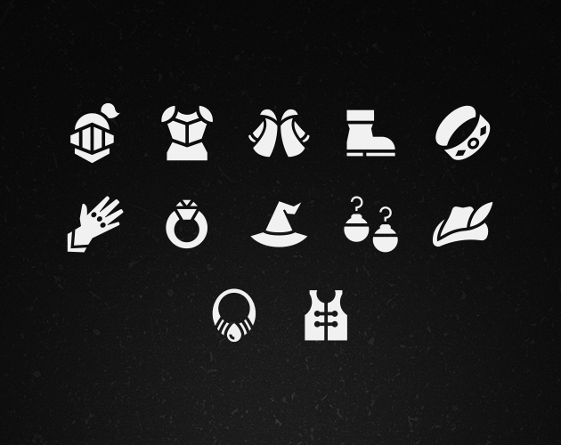 14个独特的极简主义的2D游戏图标素材