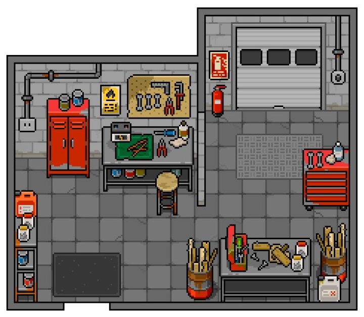 32*32自上而下的像素后世界末日工作台资产素材