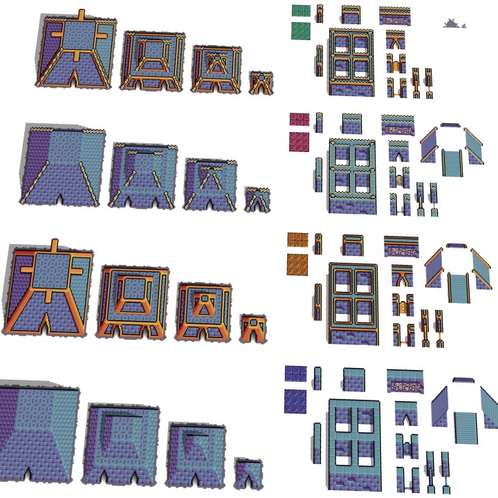 8*8的迷你奇幻像素亡灵王国墓地瓷砖集素材