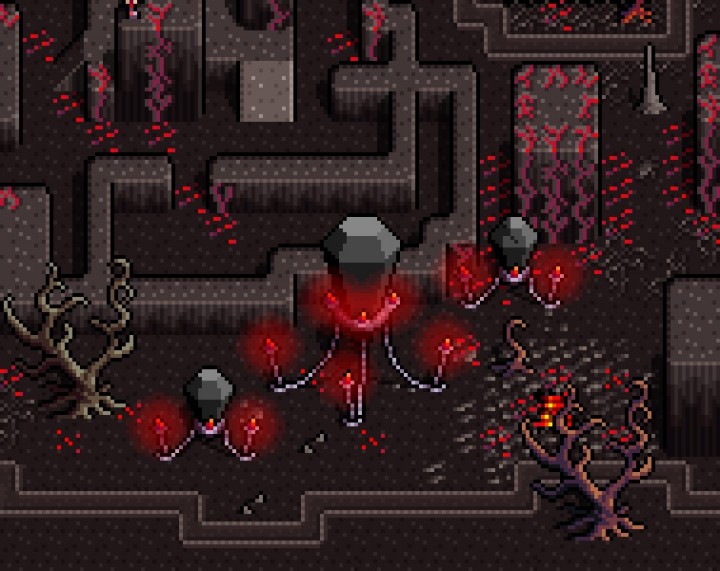 可怕而迷人的8*8像素地狱景观图块集素材