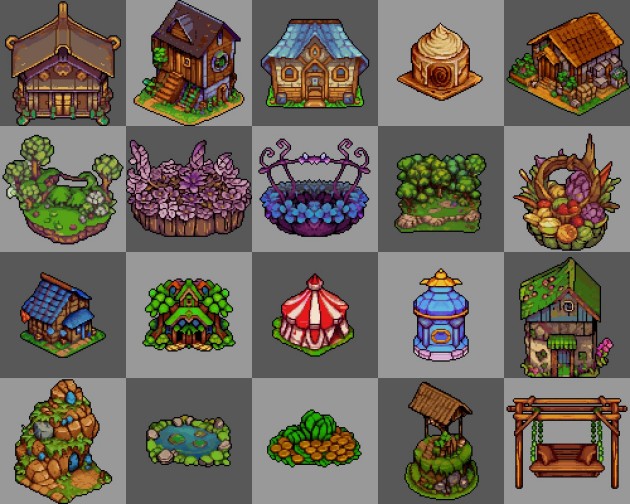 20个AI辅助生成的像素游戏环境装饰物素材3