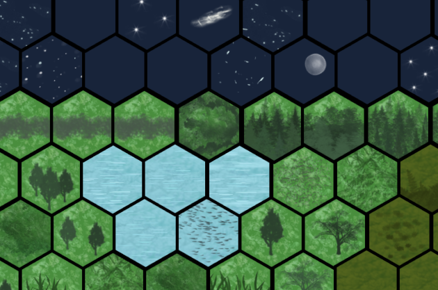 200+的奇幻2D六边形森林图块集素材