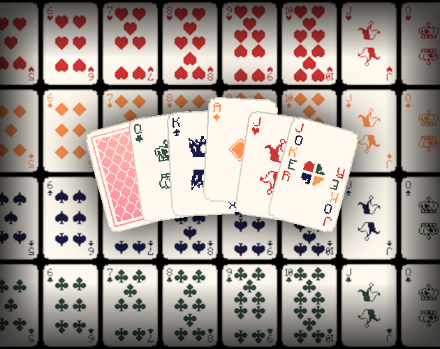 50*75的全套像素扑克纸牌素材