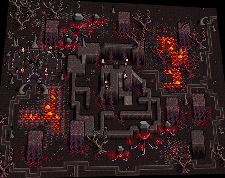 可怕而迷人的8*8像素地狱景观图块集素材