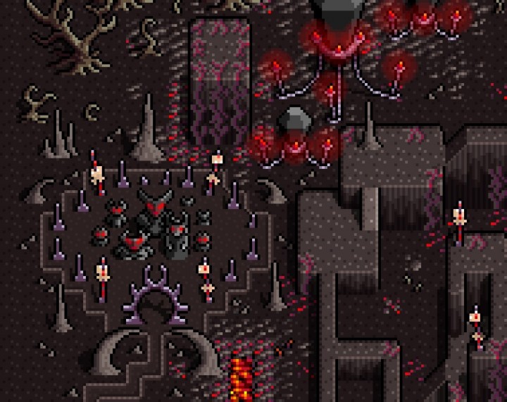 可怕而迷人的8*8像素地狱景观图块集素材