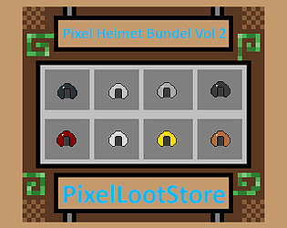 10个独特的手工像素游戏金属头盔图标素材