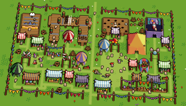 8*8的精美迷你奇幻像素中世纪狂欢节游乐场资产素材