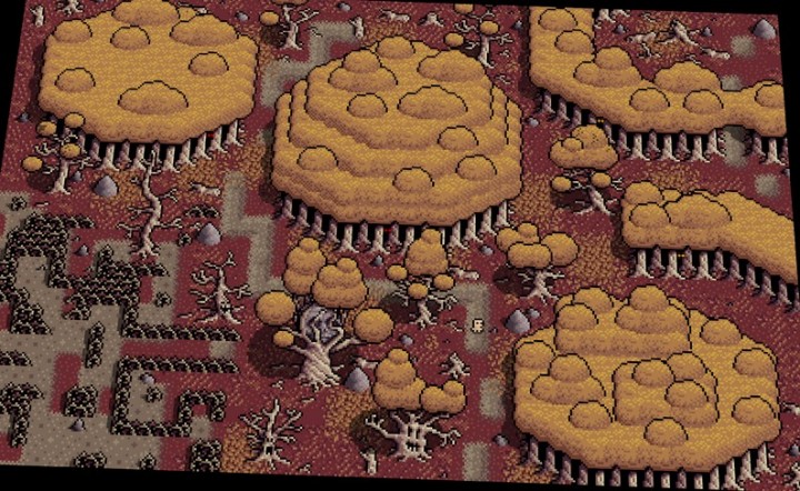 精美的8*8迷你奇幻像素远古森林图块集资产素材