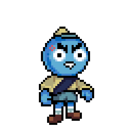 三种颜色的免费像素动画角色素材