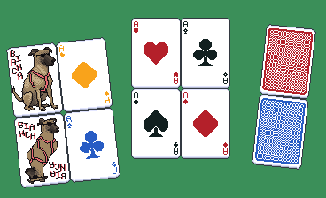 免费的迷人手工像素扑克纸牌素材