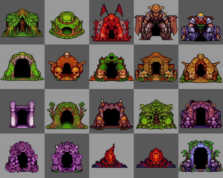 20个AI辅助生成的像素门素材3