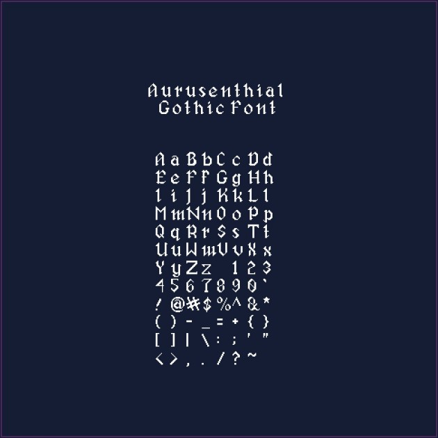非常适合游戏的像素Aurusenthial Gothic Font字体V2.0素材