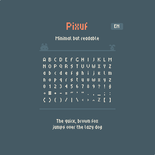 微小、极简但可读的8px像素Pixuf字体素材
