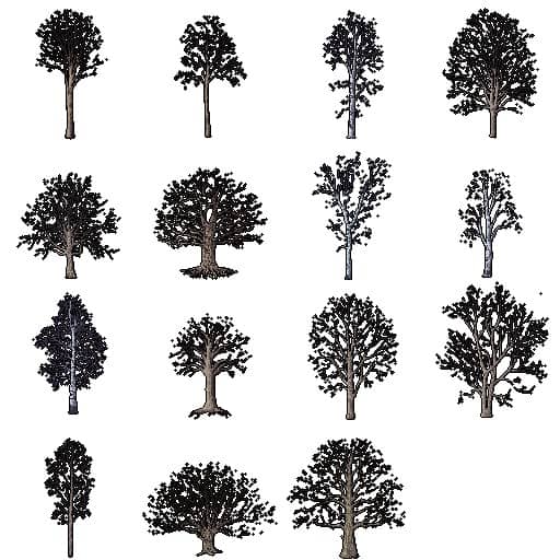 128*128自上而下的像素秋季森林树木素材