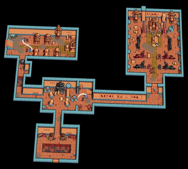 精美的8*8迷你奇幻像素埃及法老之墓资产素材