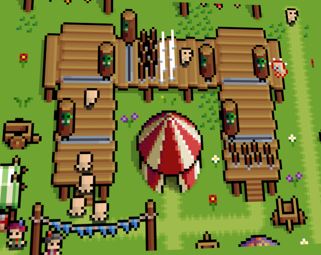 8*8的精美迷你奇幻像素中世纪狂欢节游乐场资产素材